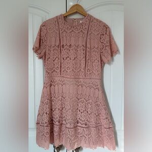 Blu Pepper Pink Lace Dress Wedding Guest